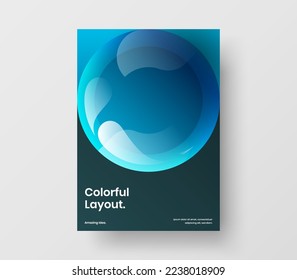 Minimalistic 3D spheres booklet illustration. Unique corporate identity design vector concept.