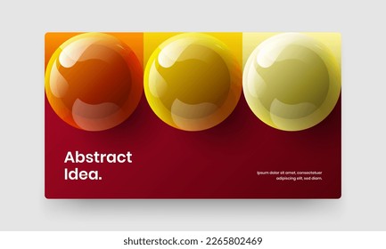 Minimalistic 3D spheres booklet template. Premium site vector design layout.