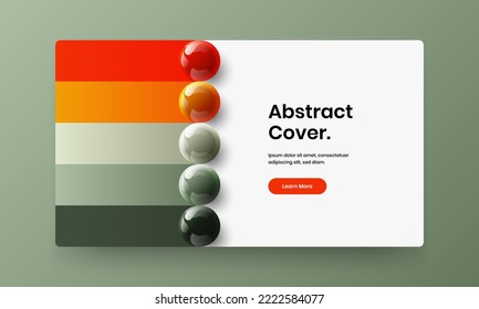Minimalistic 3D spheres presentation concept. Vivid corporate identity design vector illustration.