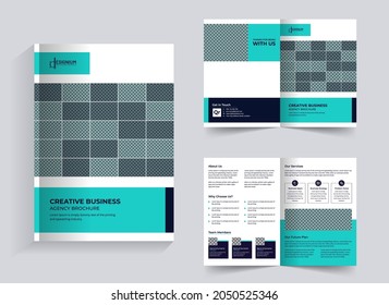 Minimalistic 4 page brochure design vector, creative and elegant brochure template layout