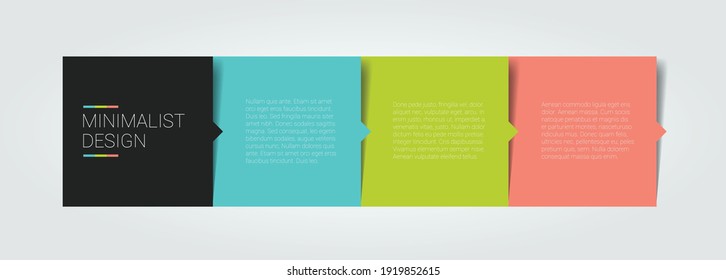 Minimalistic 4 step template, banner, infographic, diagram, chart, column. 