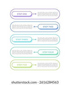 Minimalistic 5 step infographic vertical design template for presentations or reports. White infographics design for your data