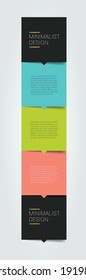 Plantilla mínima de 5 pasos, banner, infografía, diagrama, gráfico, columna. 