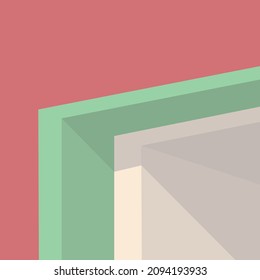 Minimalistic abstract architecture backgrounds for your social networks, stories. Colorful geometric background, vector illustration. Bright creative cartoon poster, art print, wall decor.