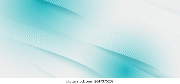 Minimalistic abstract background with blue and white lines and soft blue gradients in light tones