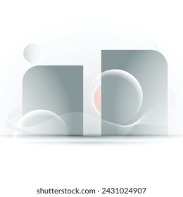 Un fondo abstracto minimalista, formas geométricas con amplio espacio blanco. Gradientes de semitonos coloridos, gradientes frescos. Futuros patrones geométricos.