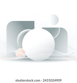 A minimalistic abstract background, geometric shapes with ample white space. Colorful halftone gradients, Cool gradients. Future geometric patterns.