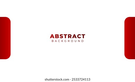 Minimalistic abstract background with red rounded rectangles on the sides 