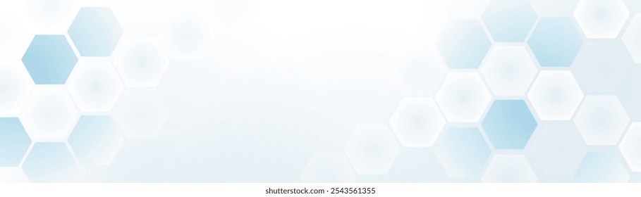 Minimalistic abstract background with a subtle hexagonal pattern in light blue and white tones, ideal for modern and corporate themes