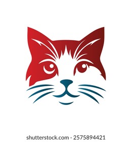 Minimalistic Abstract Cat Logo Design Vector Illustration