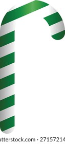 Minimalistic Abstract Christmas Candy Cane Green and White