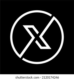 minimalistic abstract circle x design logo