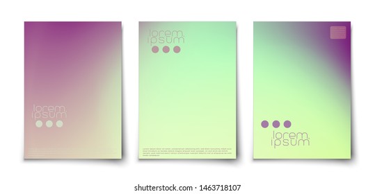 Minimalistic abstract clean colorful covers template set.