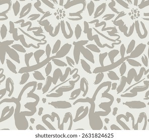 Flor contemporánea abstracta minimalista y patrón sin fisuras en forma de hoja.