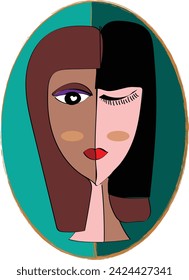 minimalistic abstract face of a women