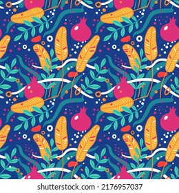 Minimalistic abstract floral seamless pattern. Culd be used for textile, notebook, phone case, etc