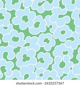 Minimalistic abstract floral seamless pattern in blue and green colors. Stylish trendy floral leopard skin seamless print. Modern camouflage design.
