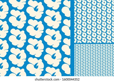 Minimalistic abstract flower pattern. Seamless, ready print for fabric, textile, wallpaper 