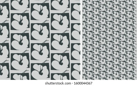 Minimalistic abstract flower pattern. Seamless, ready print for fabric, textile, wallpaper 