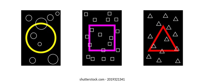 Minimalistic abstract frame hipster colored design. frame for text Modern Art graphics vector illustration.