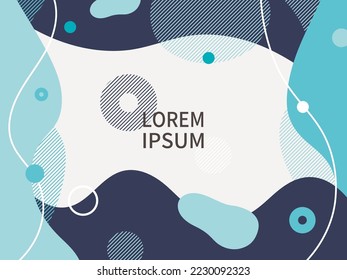 Minimalistische abstrakte geometrische Hintergrundgrafik. Das Bild ist eine Mischung aus hellblauen sanften Wellen und heftigen Wellen.