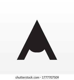 Resumen minimalista diseño de iconos de logotipo de negocios simples con trazas geométricas, letra A