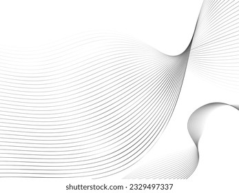 Minimalistische abstrakte geometrische, wache Linien auf weißem Hintergrund, Vektorgrafik. Schwarze Gradientenformlinien.