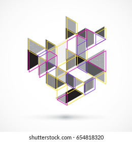 Minimalistic abstract geometrical element isolated on white background