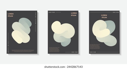 minimalistic abstract gradient poster design  minimalist style posters, dark geometric shapes and liquid color. Modern wallpaper design for social media, cover, brochure
