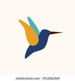 Minimalistic abstract hummingbird pattern background. Hummingbird silhouette foe design t shirt print? poster, greeting card, party invitation etc