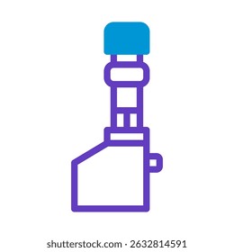 Minimalistic abstract medical tool illustration in blue and purple lines