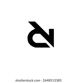 É um design minimalista e abstrato do logotipo do monograma apresentando a letra "N" criativamente combinada com um número girado "2" em negrito e preto sobre um fundo branco. Limpo, moderno e adequado para branding,