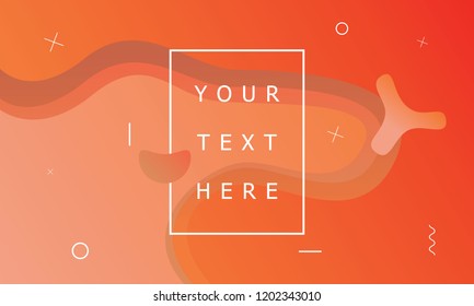 Minimalistic abstract orange wave background with fluid shapes vector design 
