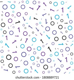 Minimalistic abstract pattern with multicolored numbers on a white background