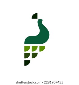 Minimalistic and abstract peacock logo