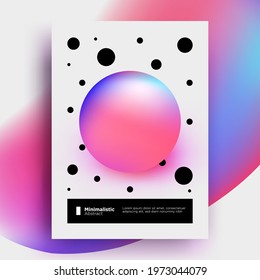Minimalistic abstract poster or flyer design for music party or event with colored gradient ball. Vector illustration
