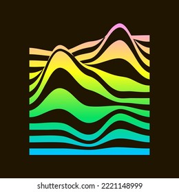 minimalistic abstract rainbow colors sign of wavy lines difusion