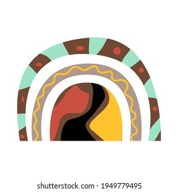 Minimalistic abstract rainbow pattern background. Rainbow arch silhouette for design t shirt print, posters, greeting card, party invitation etc