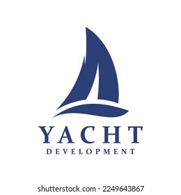 Minimalistic Abstract Sailing Boat Logo Design, a sleek and modern representation of nautical adventure