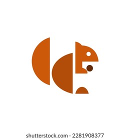 Minimalistic and abstract squirrel logo