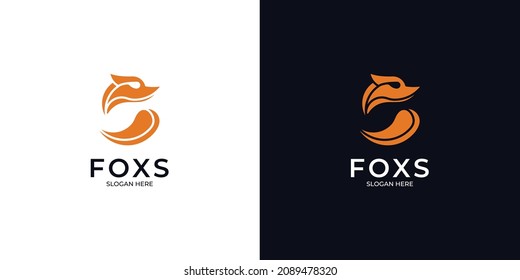 minimalistic abstract style fox logo