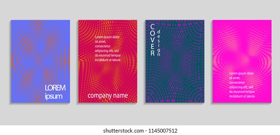 Minimalistic abstract vector halftone cover design template. Future geometric gradient background. Vector templates for placards, banners, flyers, presentations and reports