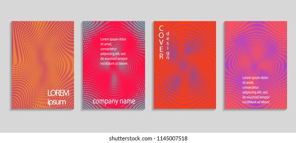 Minimalistic abstract vector halftone cover design template. Future geometric gradient background. Vector templates for placards, banners, flyers, presentations and reports