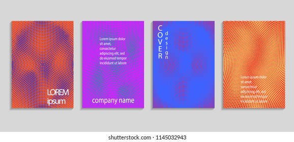 Minimalistic abstract vector halftone cover design template. Future geometric gradient background. Vector templates for placards, banners, flyers, presentations and reports