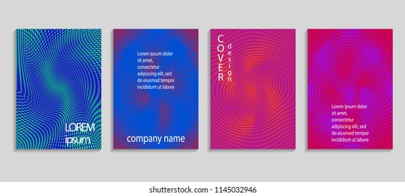 Minimalistic abstract vector halftone cover design template. Future geometric gradient background. Vector templates for placards, banners, flyers, presentations and reports