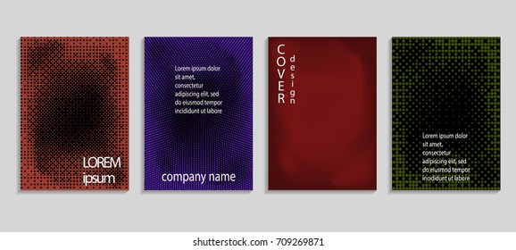 Minimalistic abstract vector halftone cover design. Future geometric template. Vector templates for placards, banners, flyers, presentations and reports