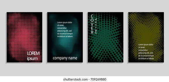 Minimalistic abstract vector halftone cover design. Future geometric template. Vector templates for placards, banners, flyers, presentations and reports
