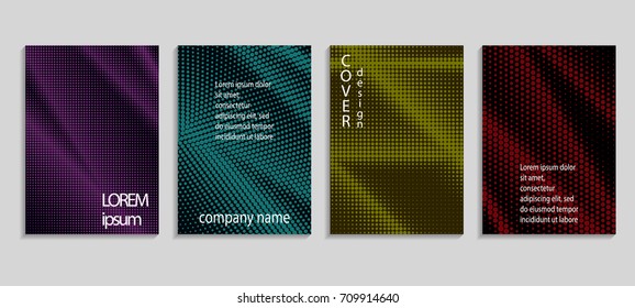 Minimalistic abstract vector halftone cover design. Future geometric background. Vector templates for placards, banners, flyers, presentations and reports