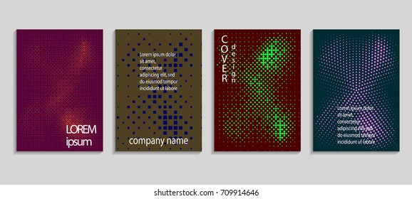 Minimalistic abstract vector halftone cover design. Future geometric background. Vector templates for placards, banners, flyers, presentations and reports