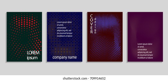 Minimalistic abstract vector halftone cover design. Future geometric background. Vector templates for placards, banners, flyers, presentations and reports